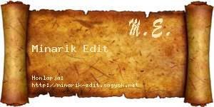 Minarik Edit névjegykártya